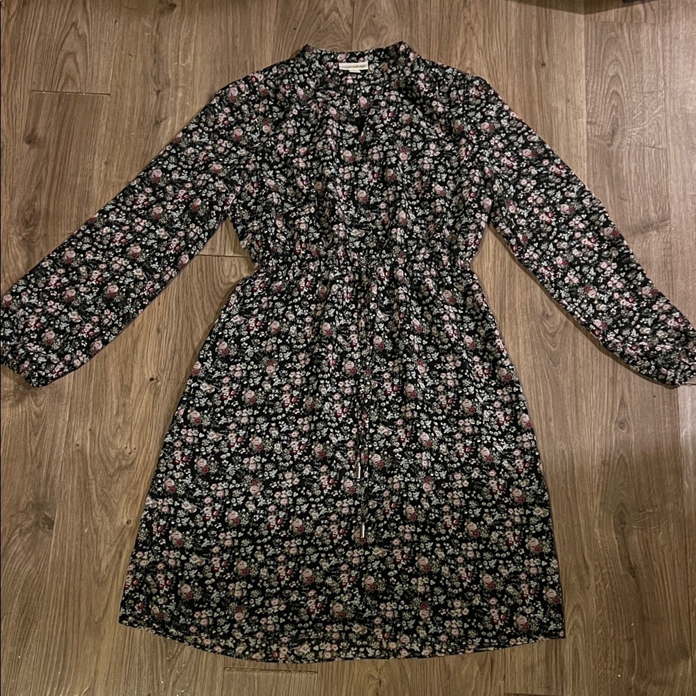 Maison Jules Black Floral Dress